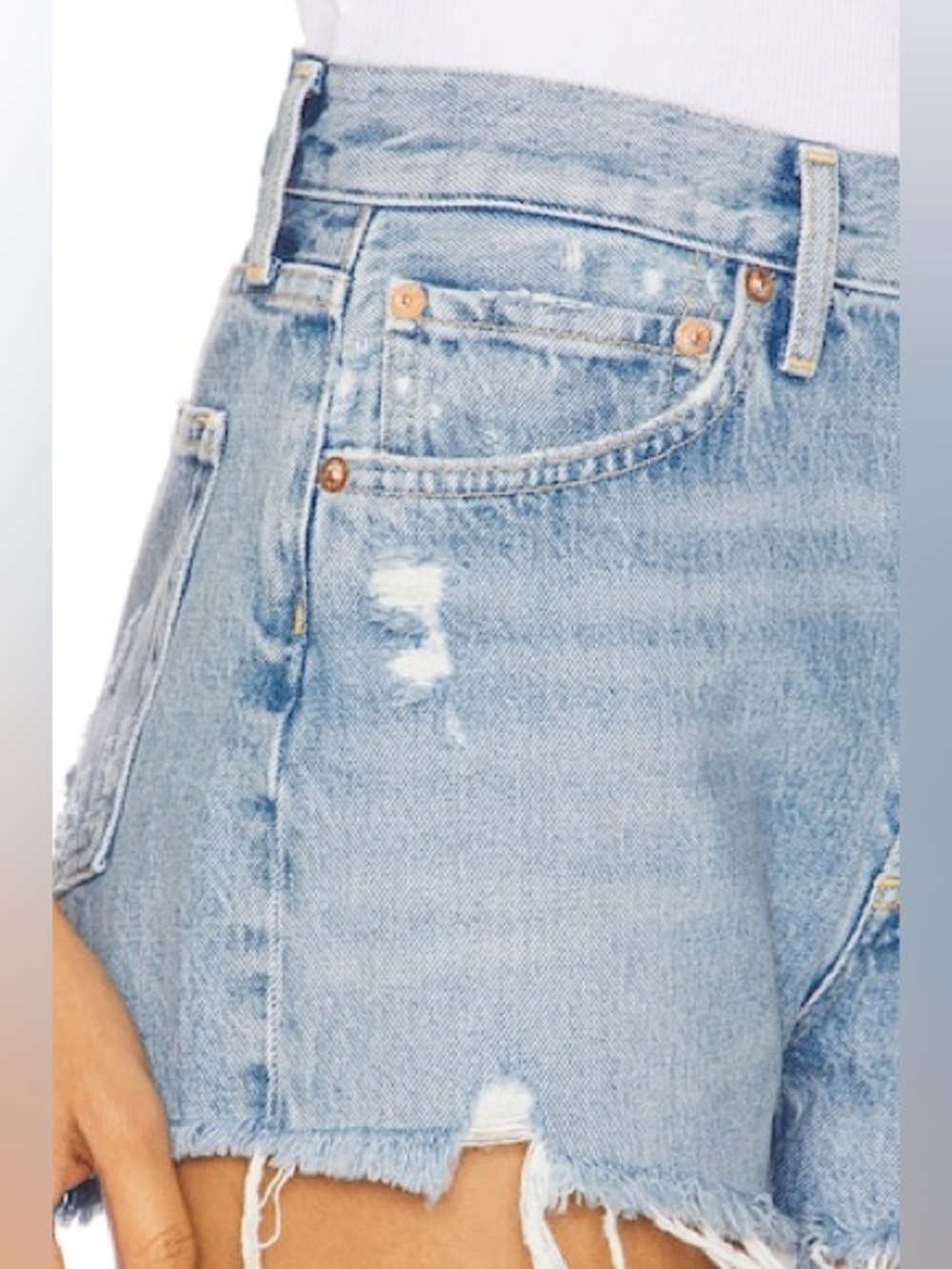 NWT AGOLDE Parker Vintage Cut-Off Denim Jean short in Swapmeet Blue size 27 - Picture 4 of 14